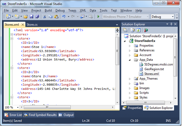New project dialog with the Mobile Web application template selected